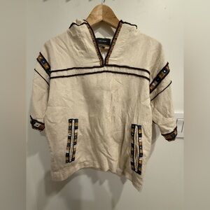 Isabel Marant Cream Poncho with Colorful Trim